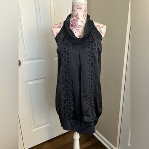 ✨MM Couture Gray Beaded Cocktail Party Dress Homecoming Sleeveless Small 4 6